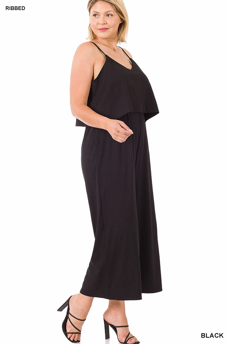 Ribbed Double Layer Jumpsuit