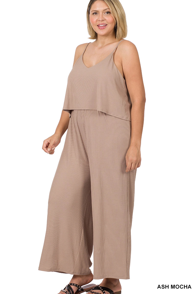 Ribbed Double Layer Jumpsuit