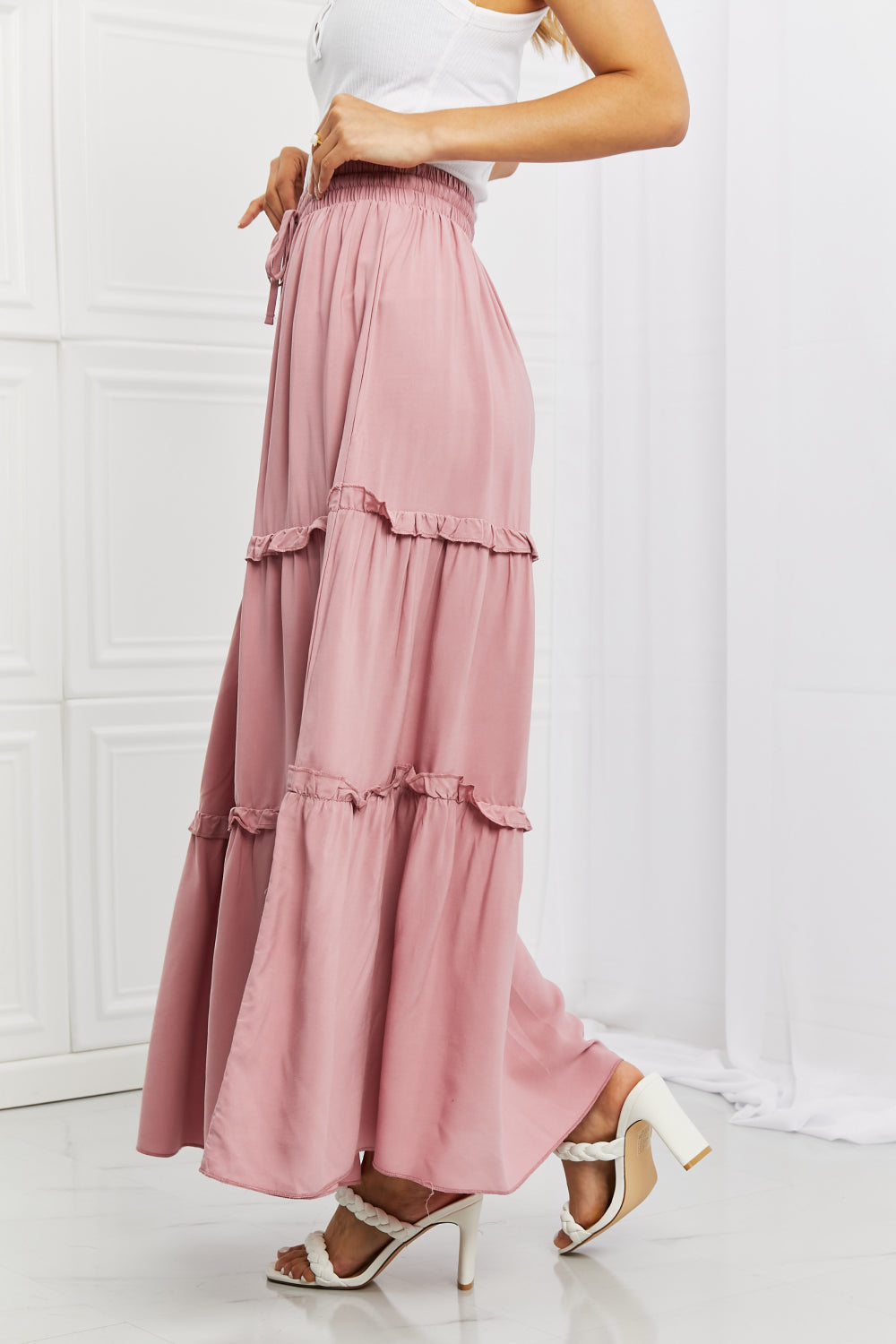 Zenana Summer Days Ruffled Maxi Skirt