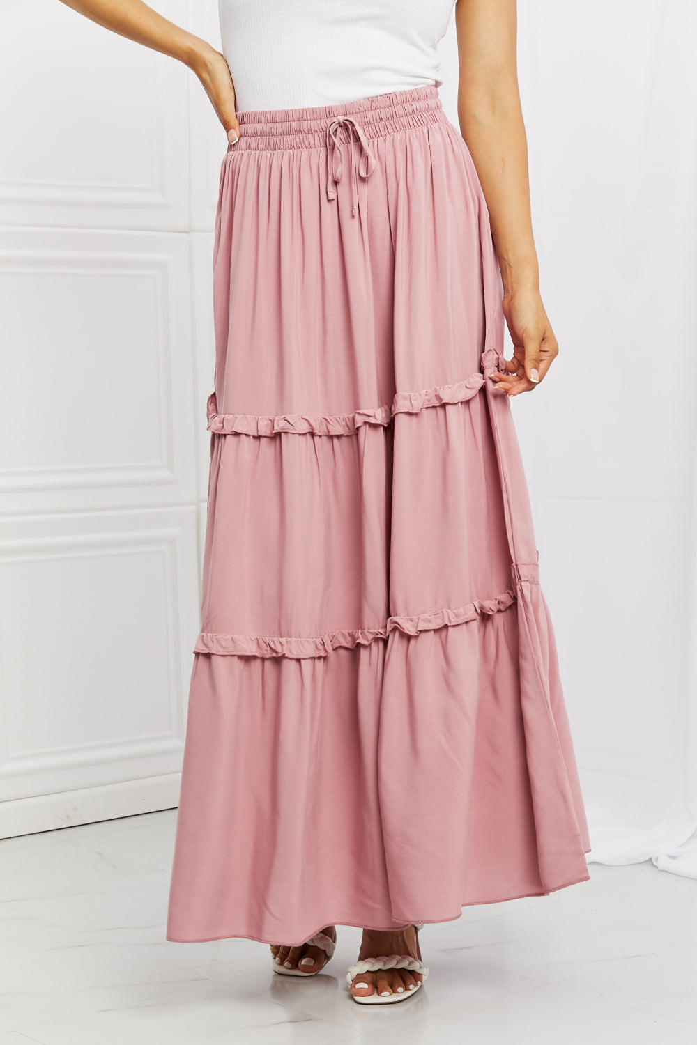 Zenana Summer Days Ruffled Maxi Skirt