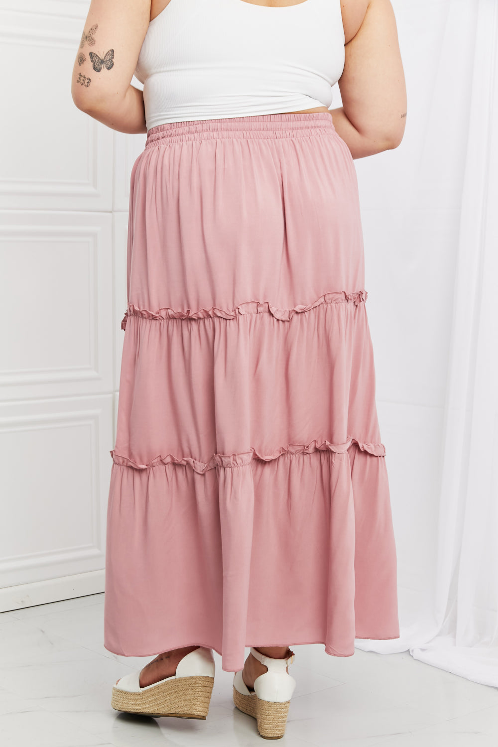 Zenana Summer Days Ruffled Maxi Skirt