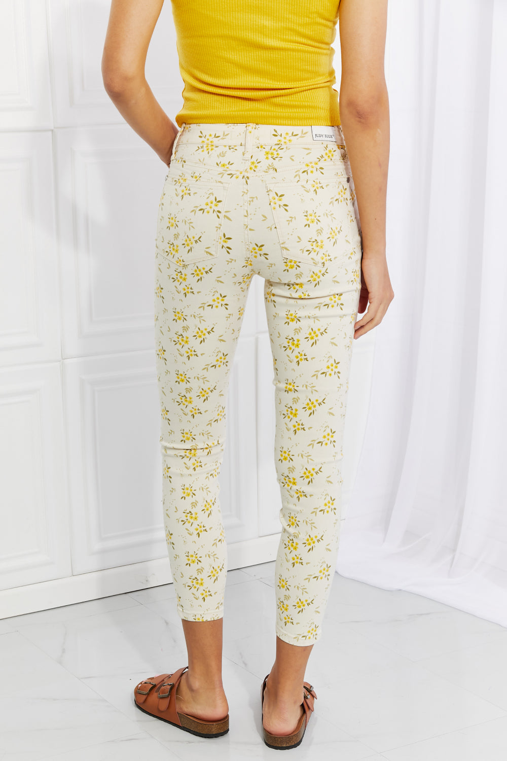 Judy Blue Golden Meadow Floral Skinny Jeans