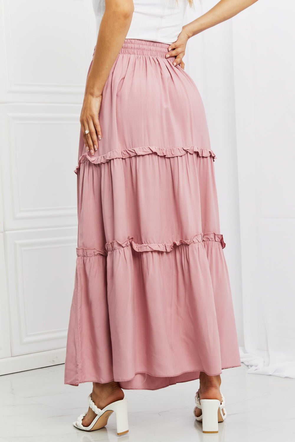Zenana Summer Days Ruffled Maxi Skirt