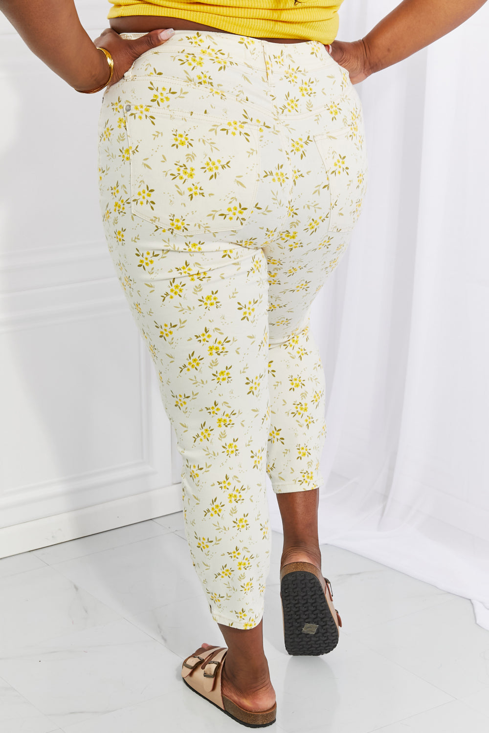 Judy Blue Golden Meadow Floral Skinny Jeans