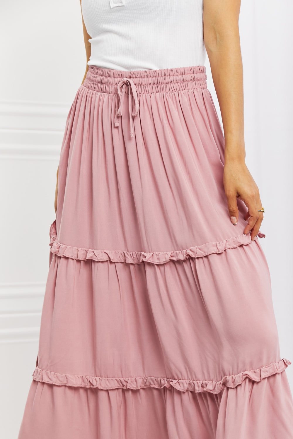 Zenana Summer Days Ruffled Maxi Skirt