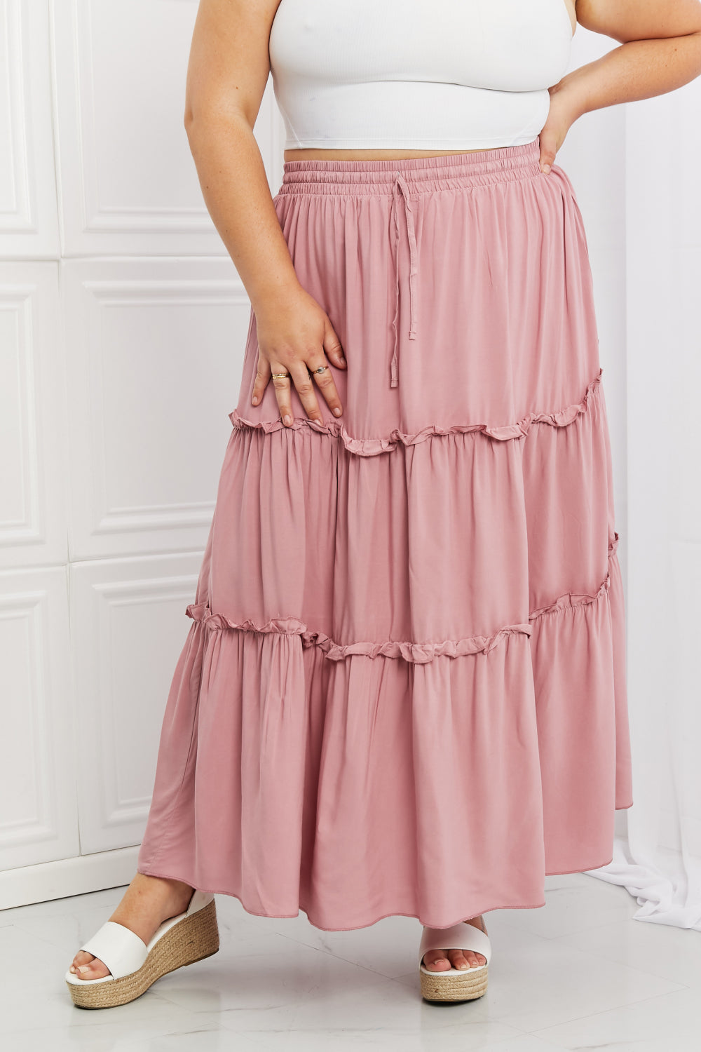 Zenana Summer Days Ruffled Maxi Skirt