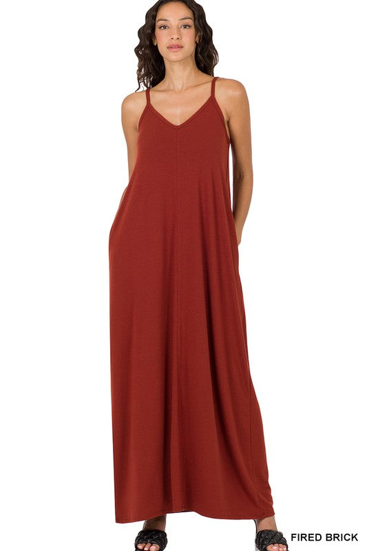 Cami Maxi Dress with Pockets: Small-XL