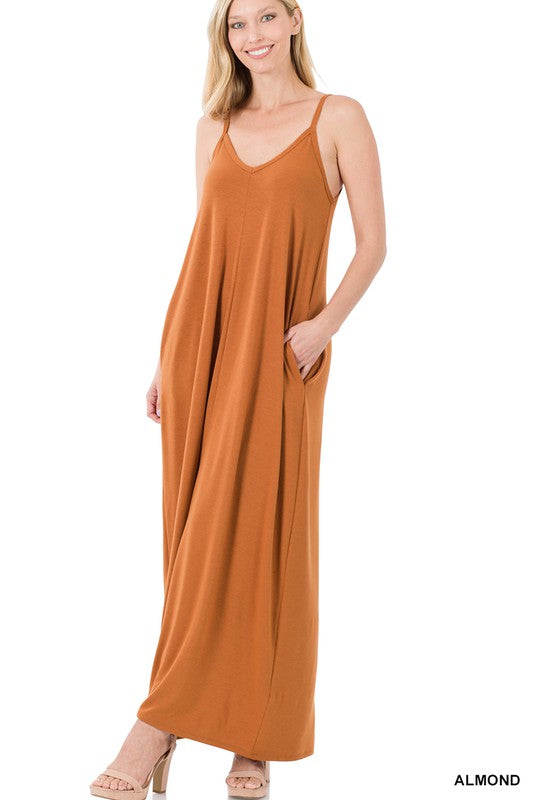 Cami Maxi Dress with Pockets: Small-XL