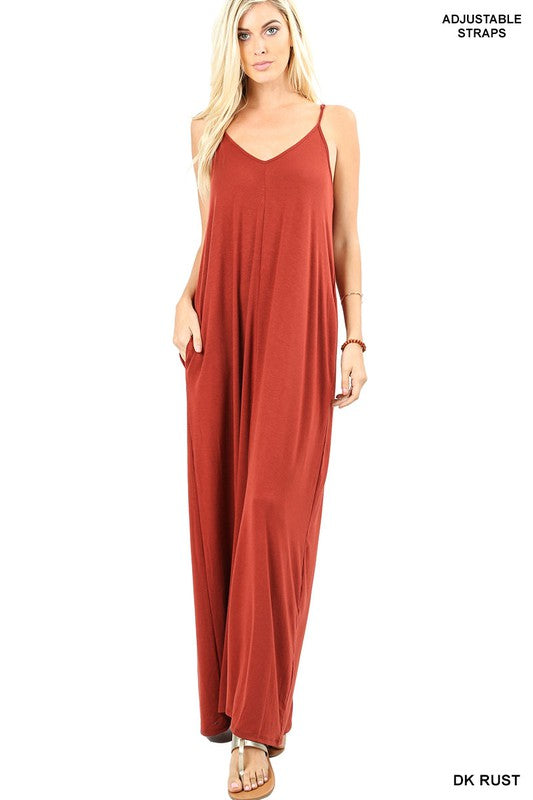 Cami Maxi Dress with Pockets: Small-XL