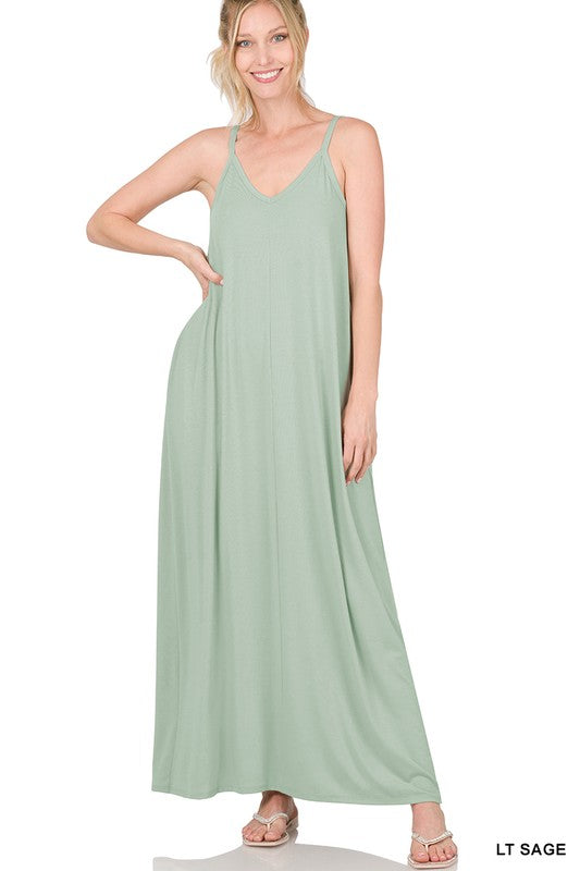 Cami Maxi Dress with Pockets: Small-XL