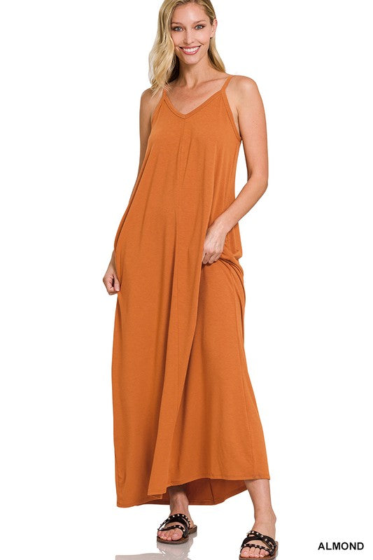 Cami Maxi Dress with Pockets: Small-XL