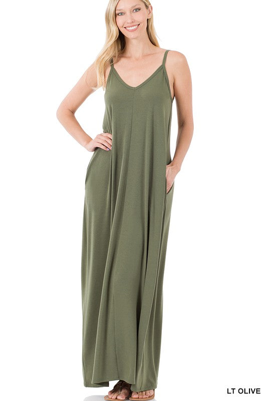 Cami Maxi Dress with Pockets: Small-XL