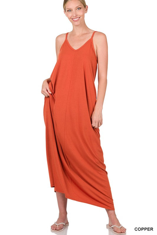 Cami Maxi Dress with Pockets: Small-XL