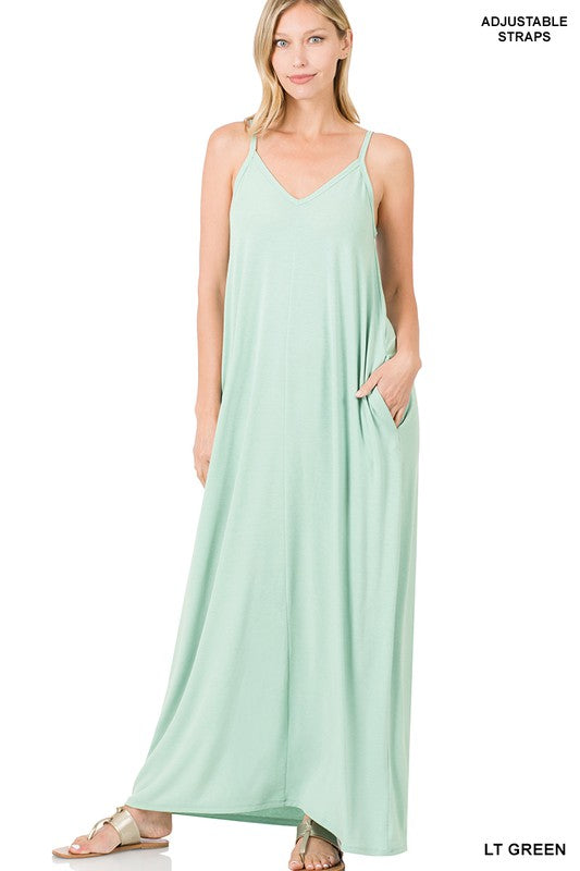 Cami Maxi Dress with Pockets: Small-XL