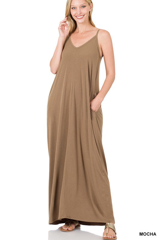 Cami Maxi Dress with Pockets: Small-XL