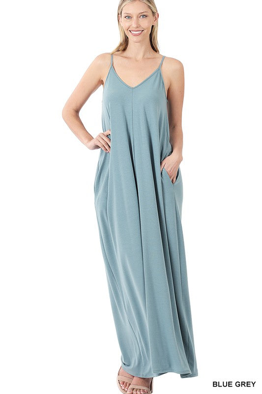 Cami Maxi Dress with Pockets: Small-XL