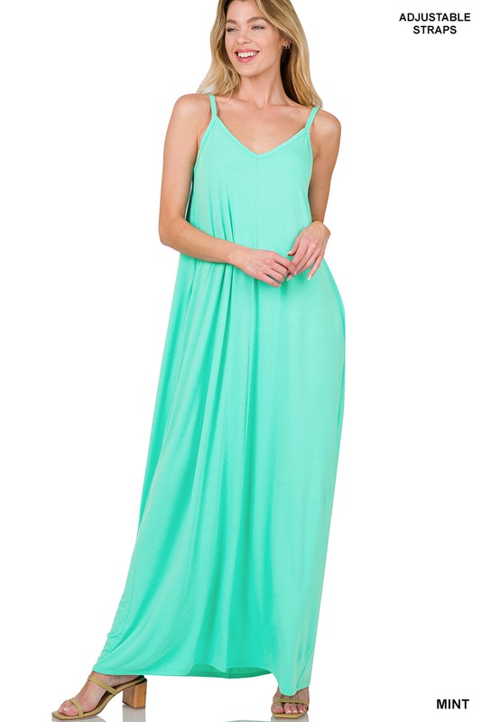 Cami Maxi Dress with Pockets: Small-XL