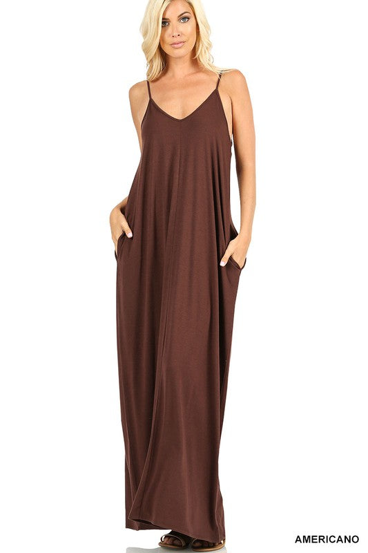 Cami Maxi Dress with Pockets: Small-XL