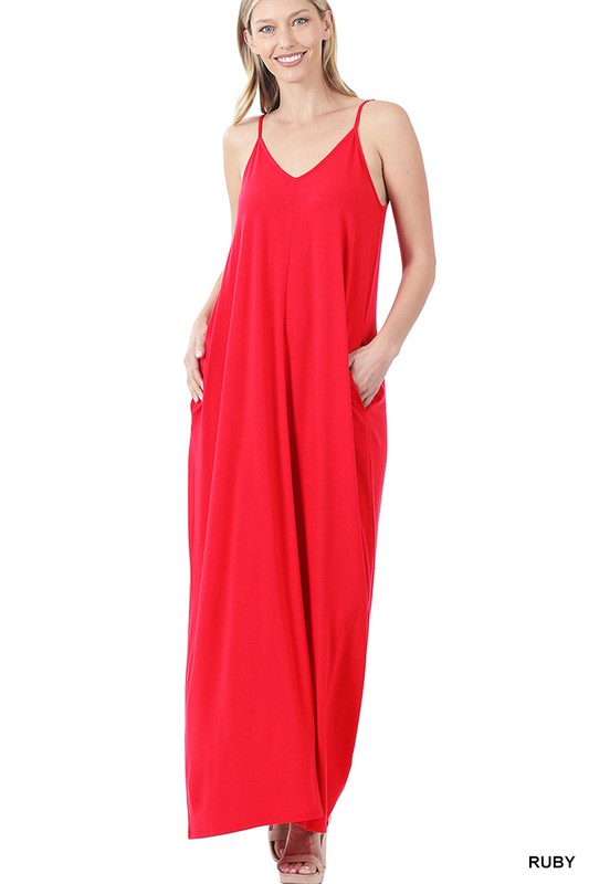 Cami Maxi Dress with Pockets: Small-XL