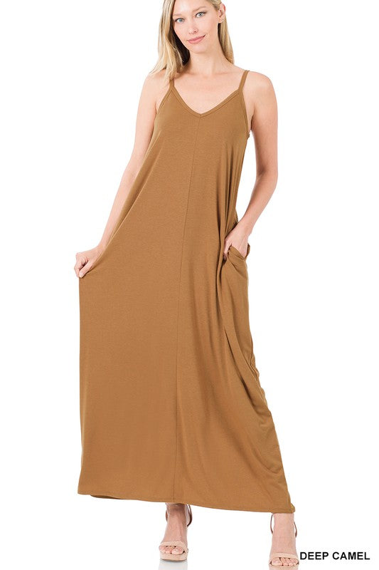 Cami Maxi Dress with Pockets: Small-XL