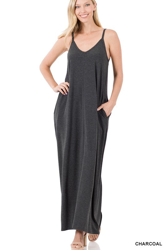 Cami Maxi Dress with Pockets: Small-XL