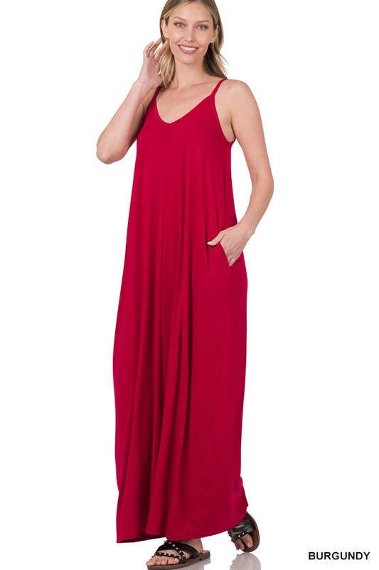 Cami Maxi Dress with Pockets: Small-XL