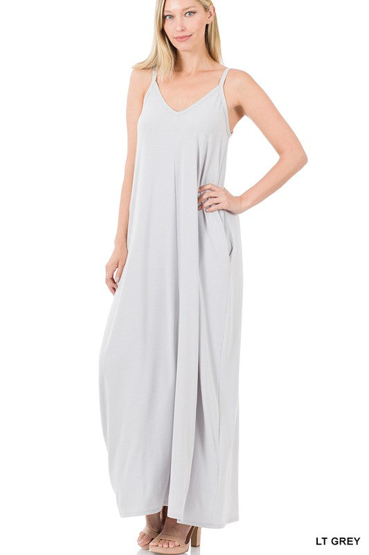 Cami Maxi Dress with Pockets: Small-XL