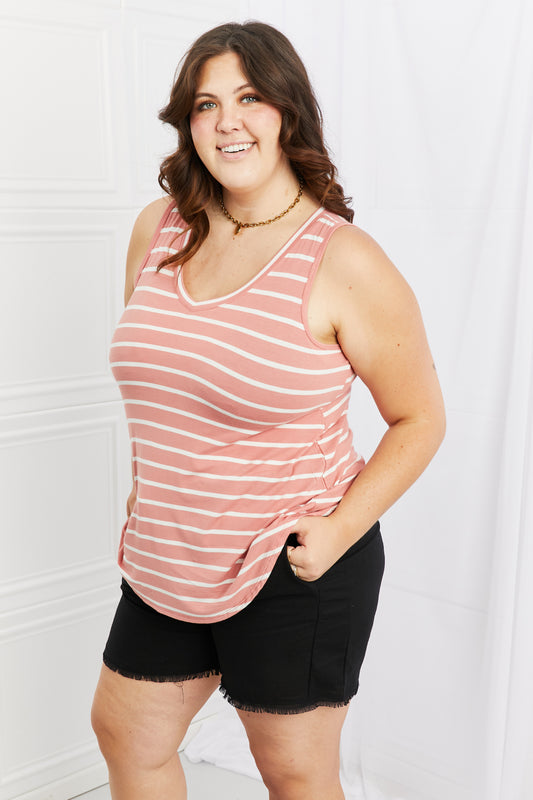 Zenana Find Your Path Sleeveless Striped Top